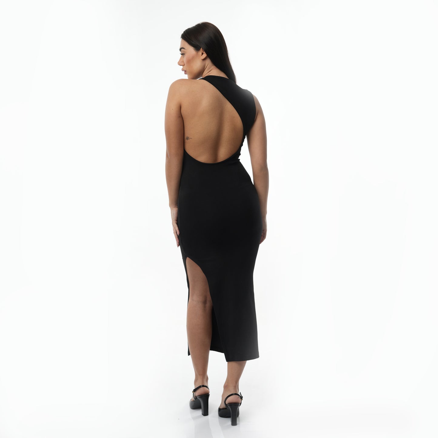 Midi Cotton Dress with Open Back | 2 Colors