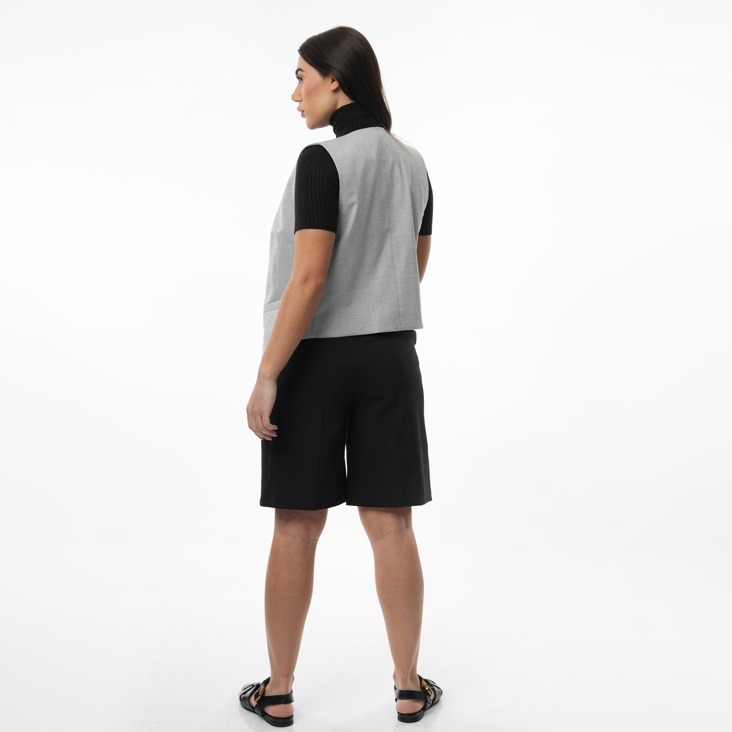 Button-Up Waistcoat with Piping Pockets