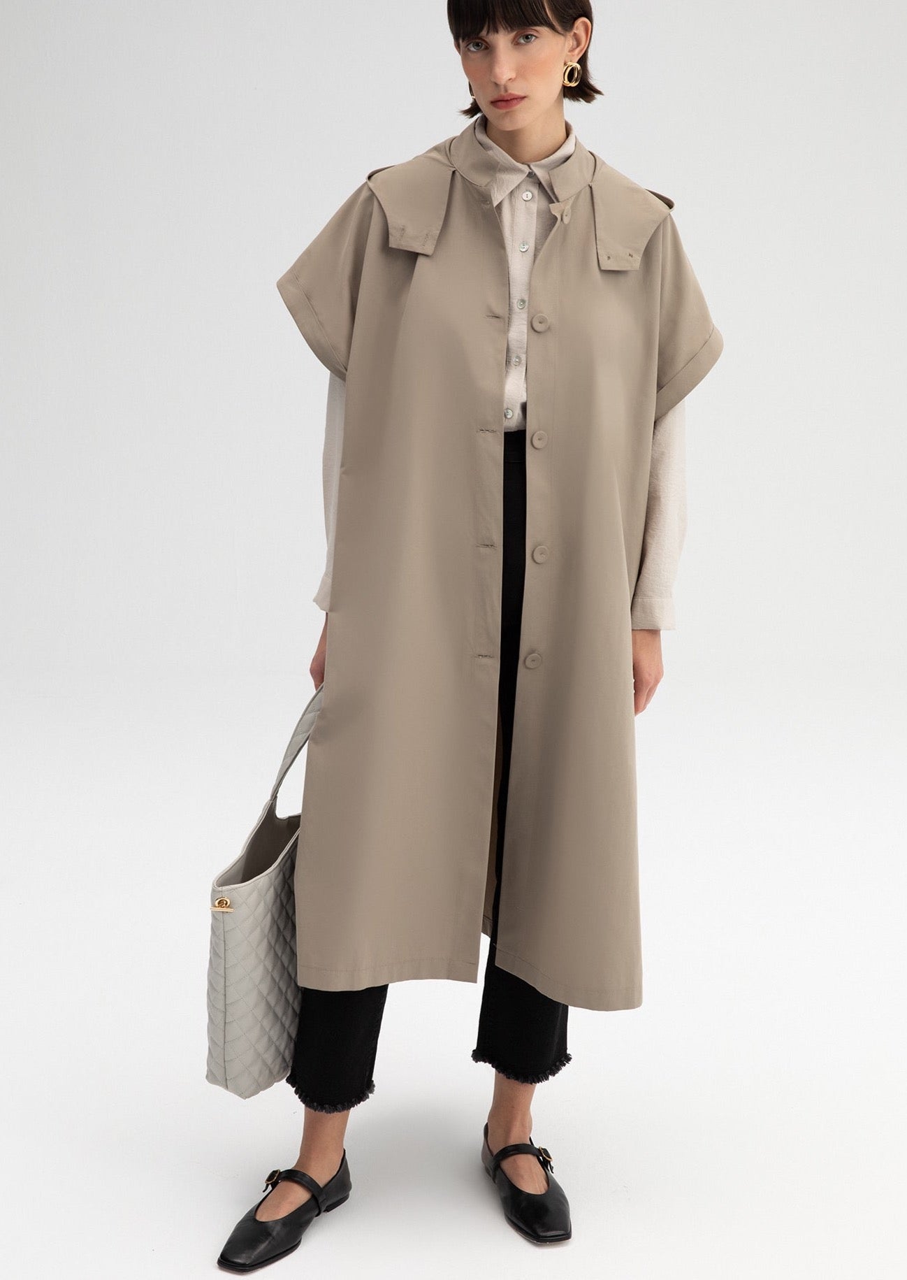 Short Sleeve Trench Coat