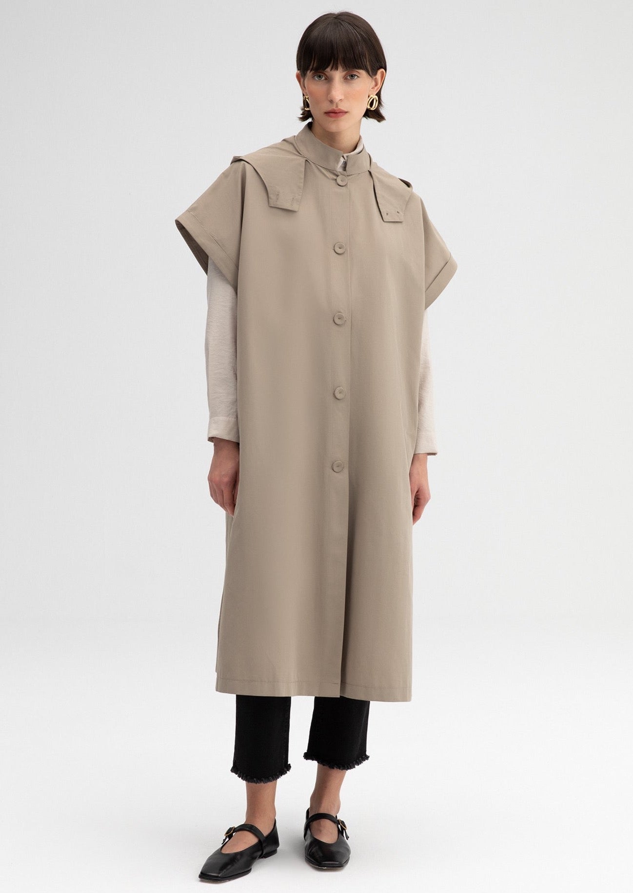 Short Sleeve Trench Coat