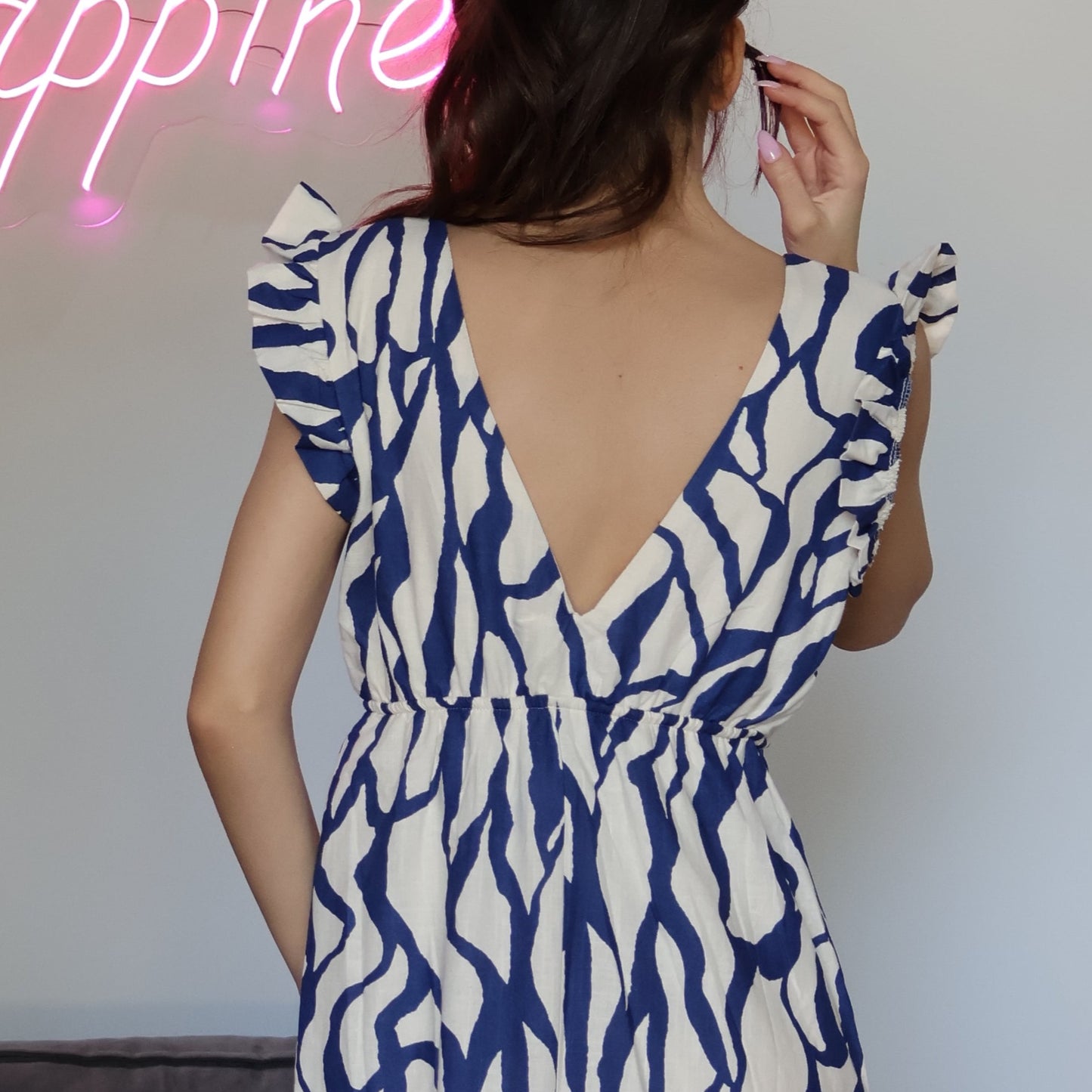 Ruffle Sleeve Midi Dress