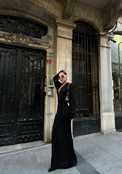 Long Sleeve Knit Maxi Dress