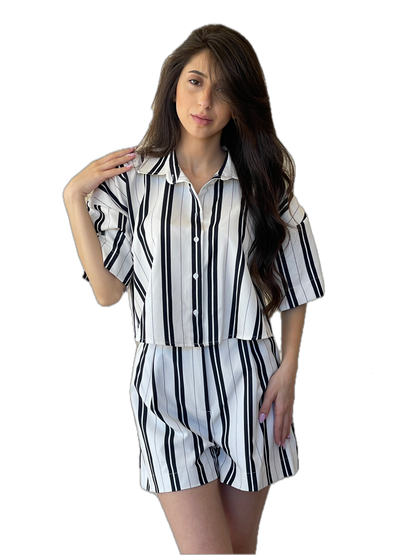 Striped Short-Sleeve Set