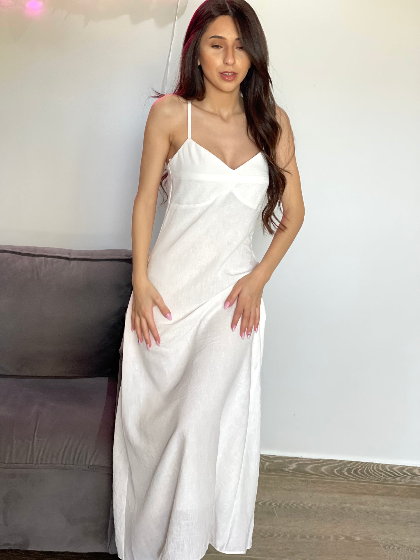 Midi White Dress