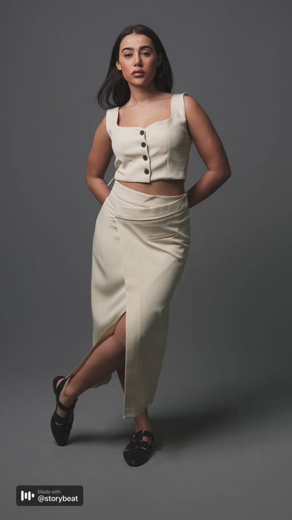 Co-Ord Set | Midi Skirt & Waistcoat